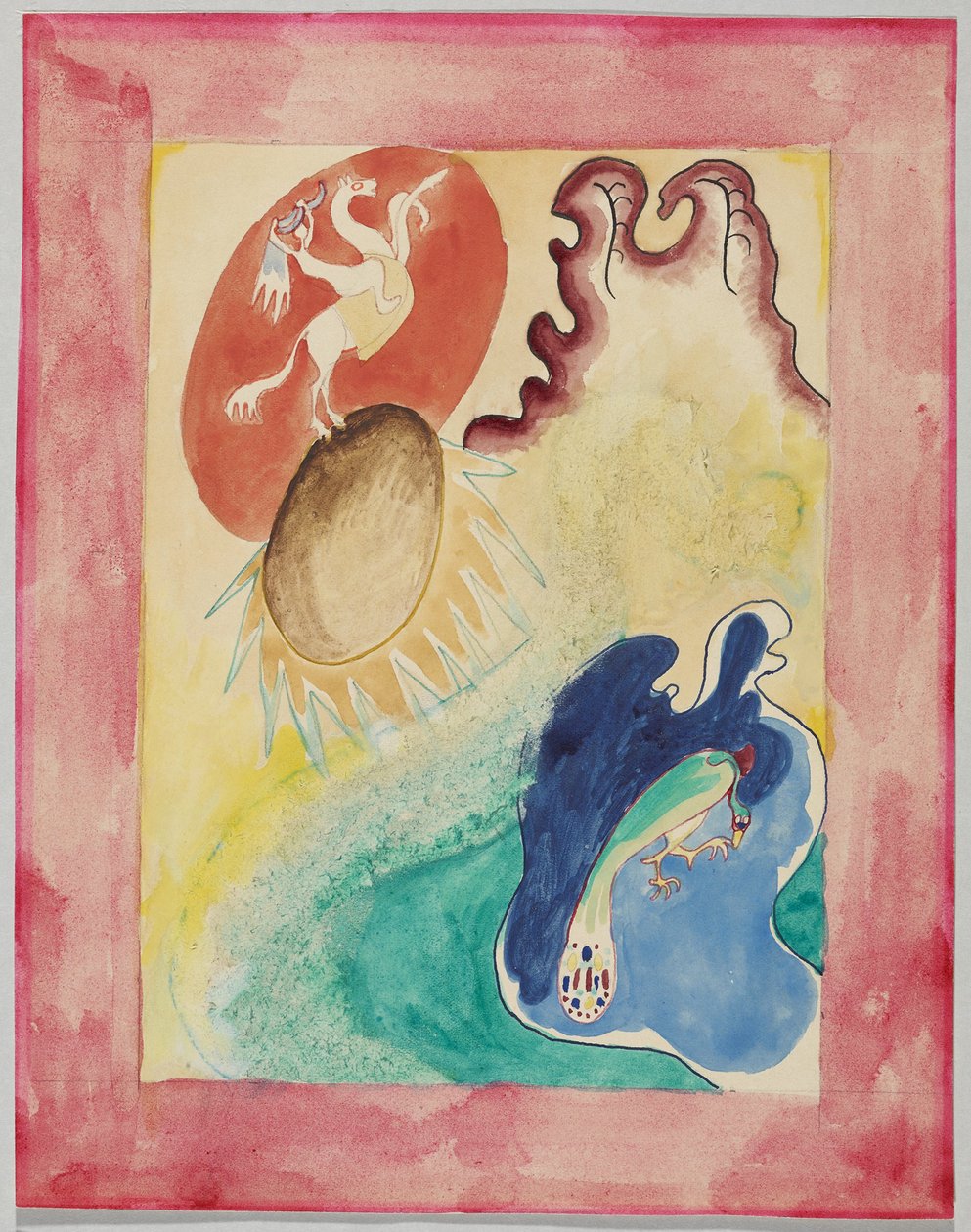 Utkast till omslaget till almanackan "Der Blaue Reiter" av Wassily Kandinsky