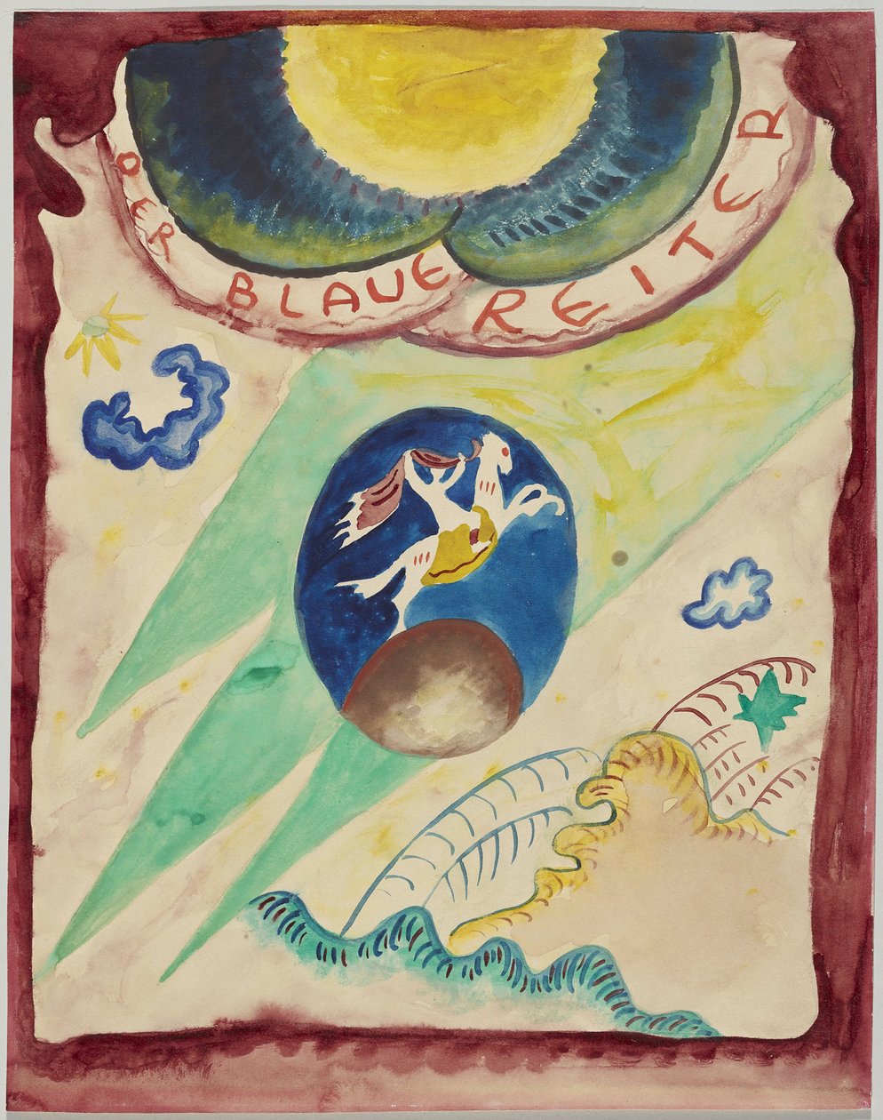 Utkast till omslaget till almanackan "Der Blaue Reiter" av Wassily Kandinsky