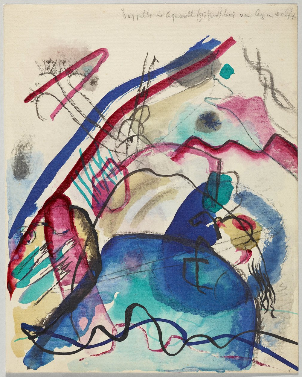 Utkast till "Bild med vit kant" av Wassily Kandinsky