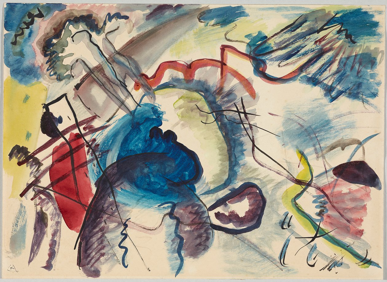 Skiss till "Bild med vit kant" av Wassily Kandinsky