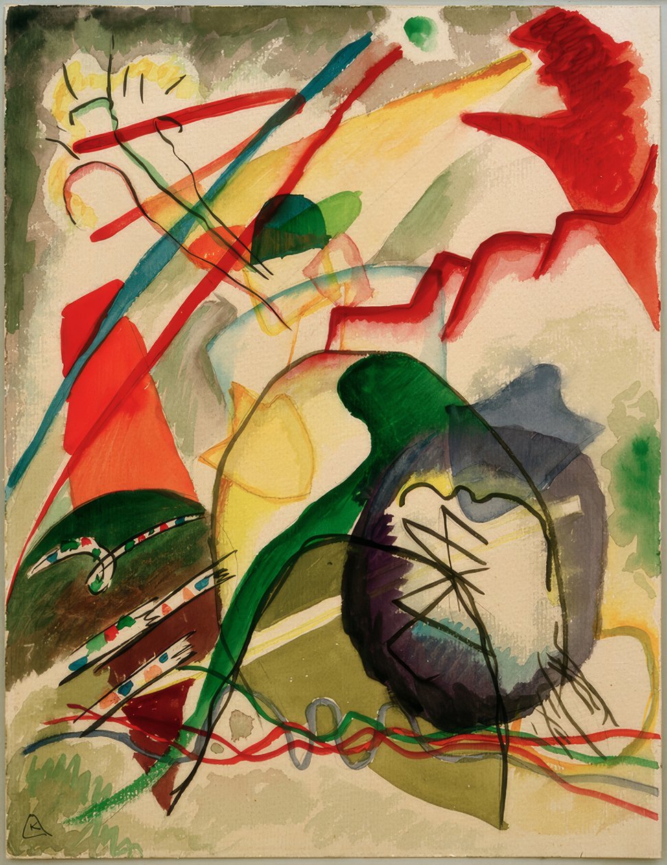 Utkast till bild med vit kant av Wassily Kandinsky