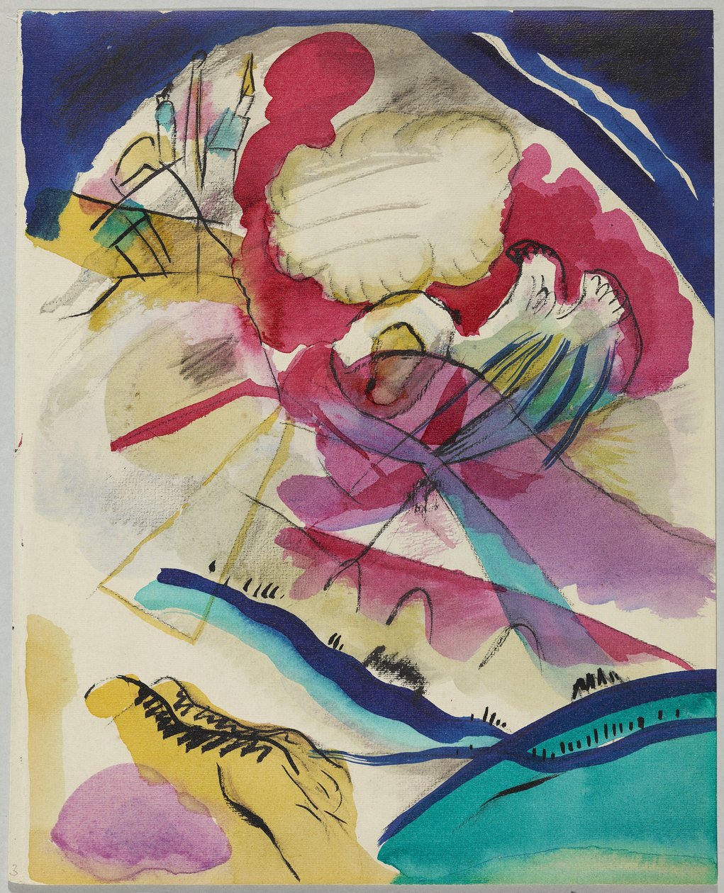 Utkast till "Bild med vita linjer" av Wassily Kandinsky