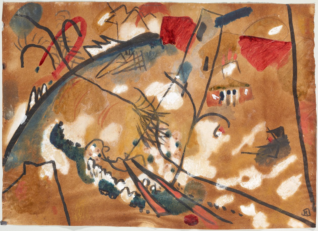 Utkast till "Improvisation 24 (Troika II)" av Wassily Kandinsky