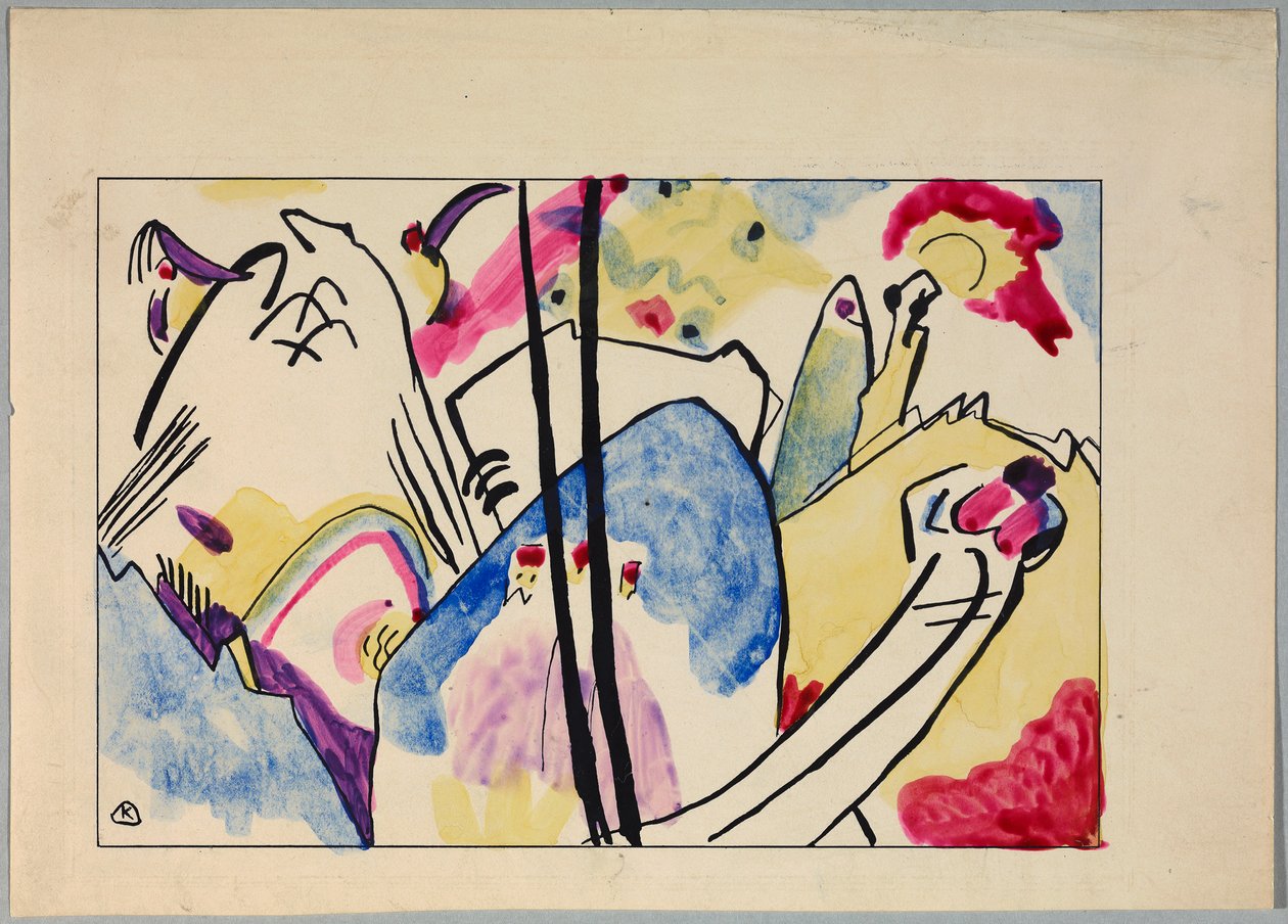 Utkast till "Komposition IV" av Wassily Kandinsky