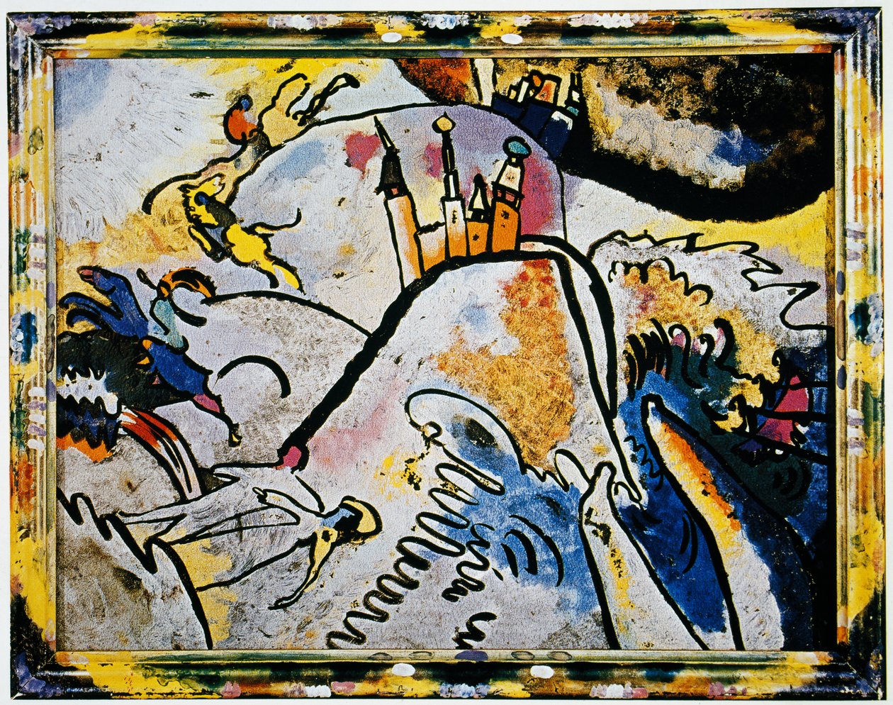 Glasmålning med solen (små nöjen) av Wassily Kandinsky