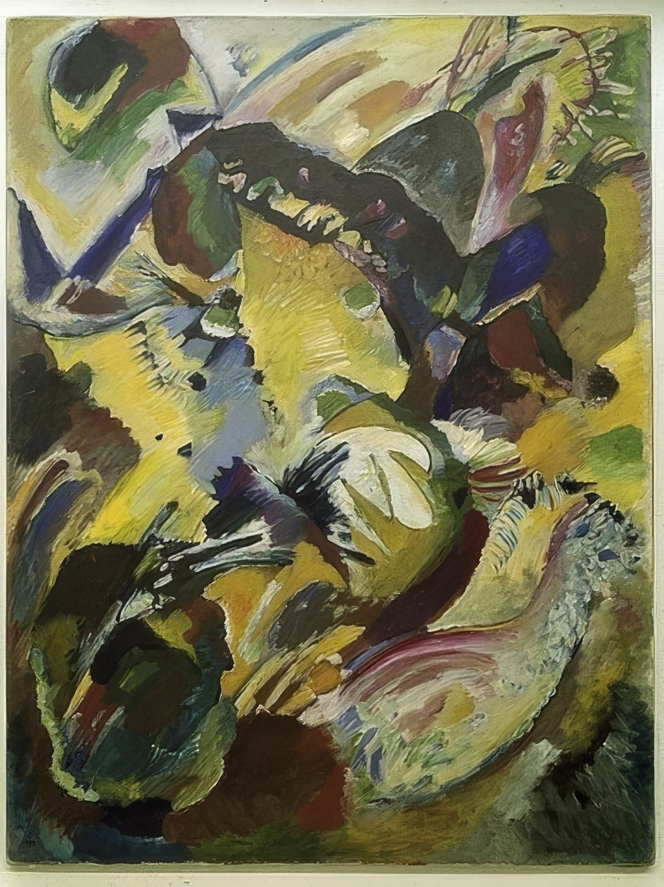 Höst (målning 198). Fyra tallrikar för Edwin R. Campbell. 1914 av Wassily Kandinsky