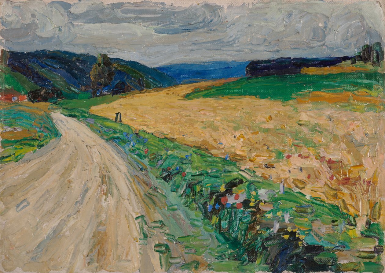Kallmünz - naturstudie på den gula postvagnen av Wassily Kandinsky