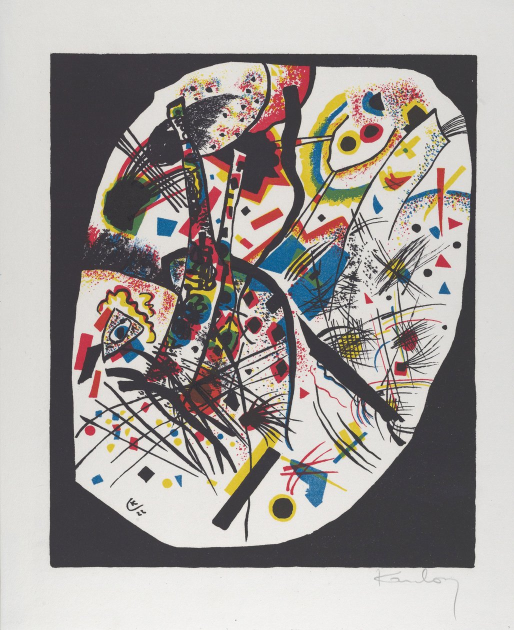 Kleine Welten III (Små världar III), 1922 (litografi i rött, blått, gult och svart) av Wassily Kandinsky