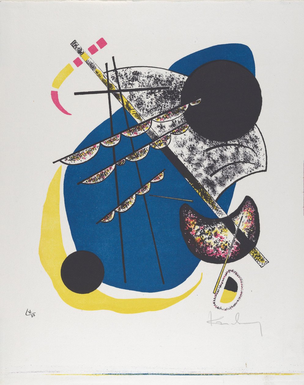 Kleine Welten II (Små världar II), 1922 (litografi tryckt i svart, rött, blått, gult) av Wassily Kandinsky