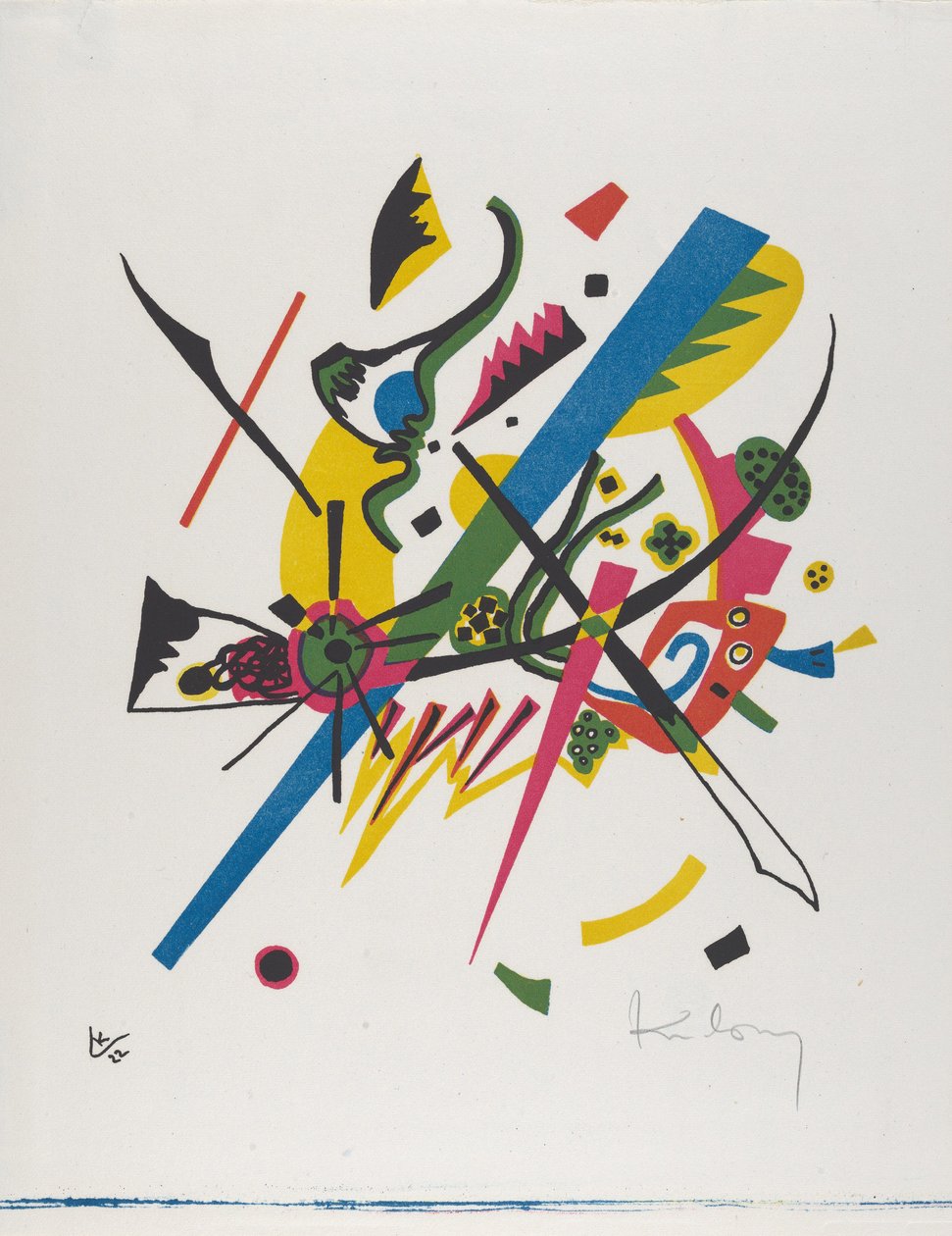 Kleine Welten I (Små världar I), 1922 (litografi tryckt i blått, rött, gult och svart) av Wassily Kandinsky