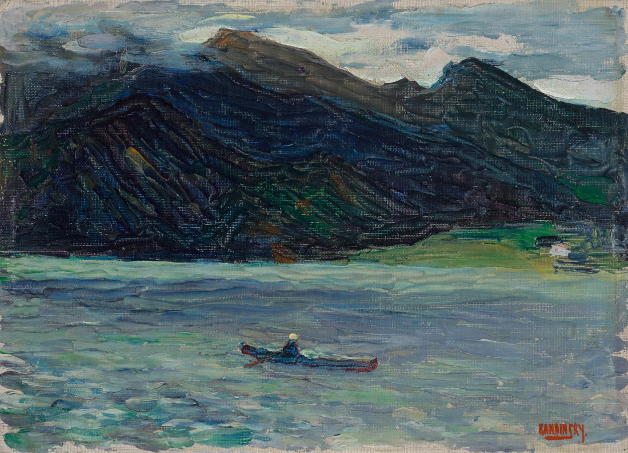 Kochel – sjö med båt av Wassily Kandinsky