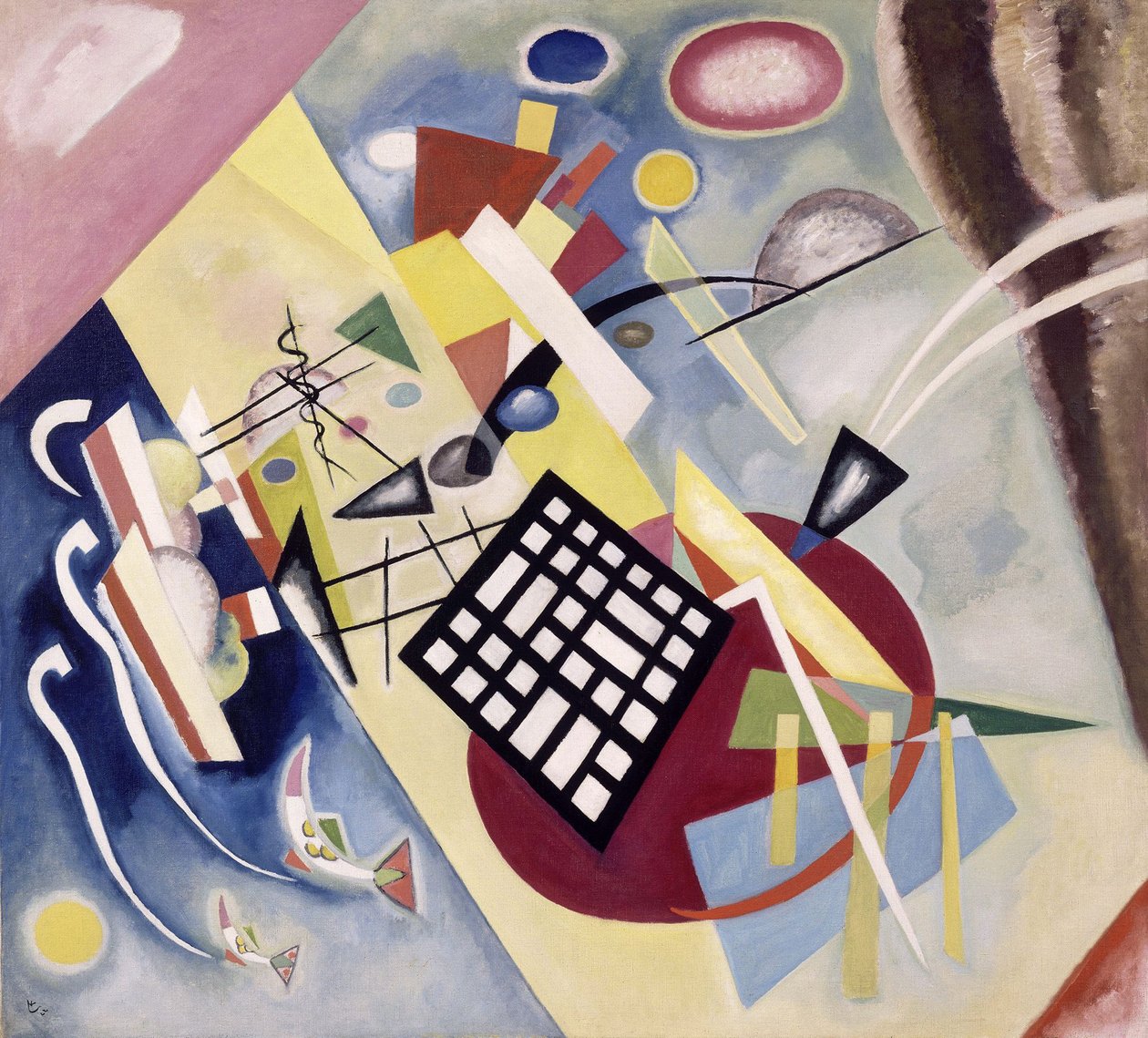 ""The Black Grid"" Målning av Vassily Kandinsky (eller Wassily Kandinski eller Kandinskij av Wassily Kandinsky