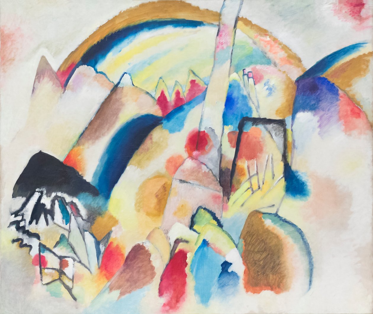 Landskap med röda fläckar, nr 2 av Wassily Kandinsky
