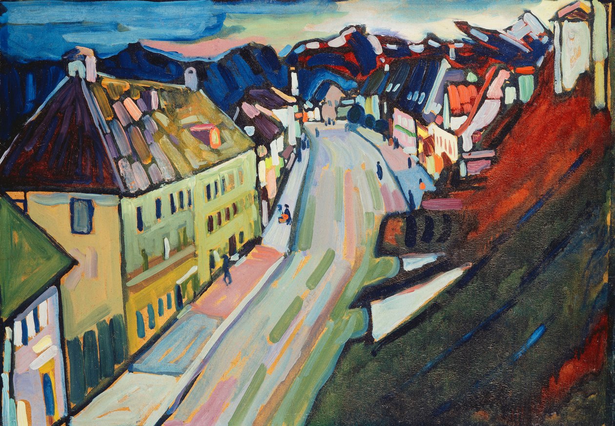 Murnau-övre marknadsgatan; Marnau Obermarkt av Wassily Kandinsky