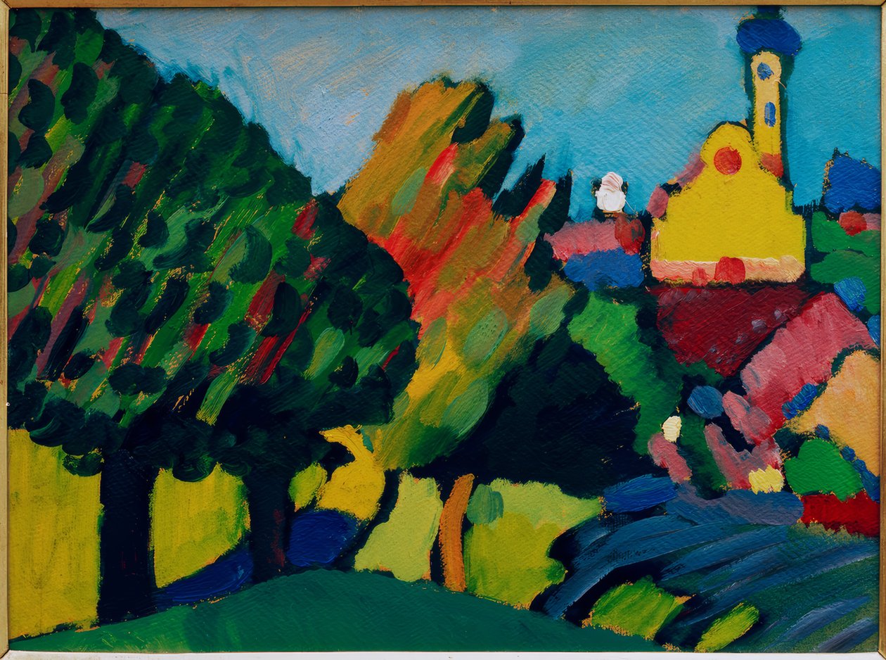 Murnau - Höstlandskap med kyrka av Wassily Kandinsky
