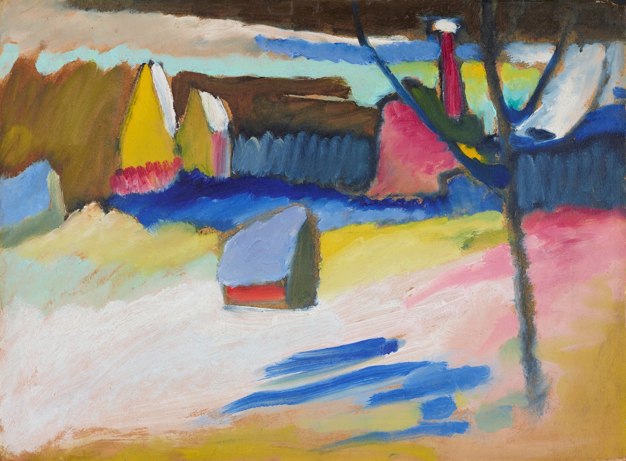 Murnau - Landskap med ett kalt träd av Wassily Kandinsky