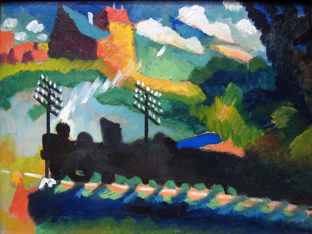 Murnau Vy med järnväg och slott av Wassily Kandinsky