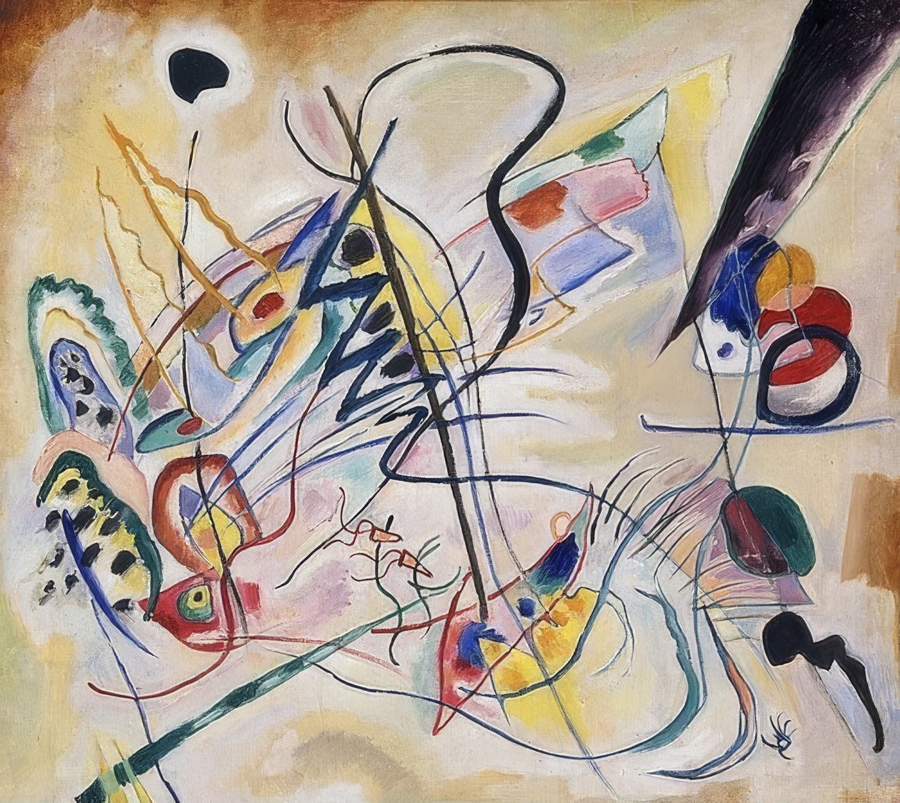 Musikalisk ouvertyr, Violet Wedge. 1919 av Wassily Kandinsky