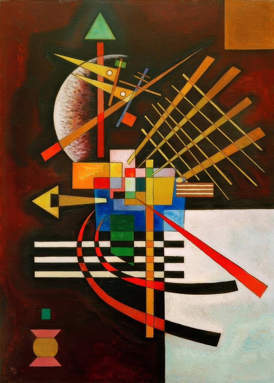 Ovan och till vänster av Wassily Kandinsky
