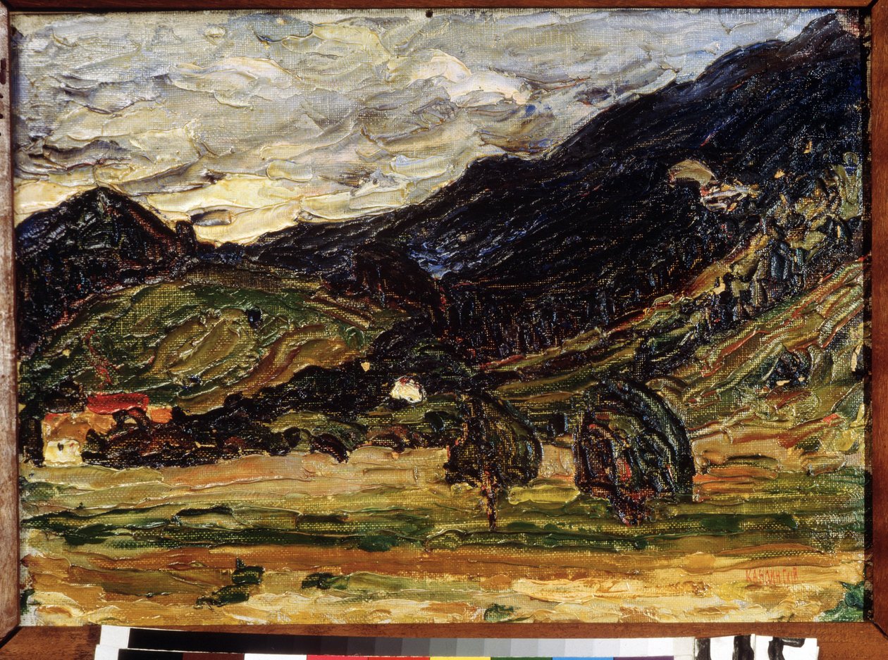 ""Landskap"" Målning av Vassily Kandinsky (eller Wassily Kandinsky eller Kandinskyj av Wassily Kandinsky