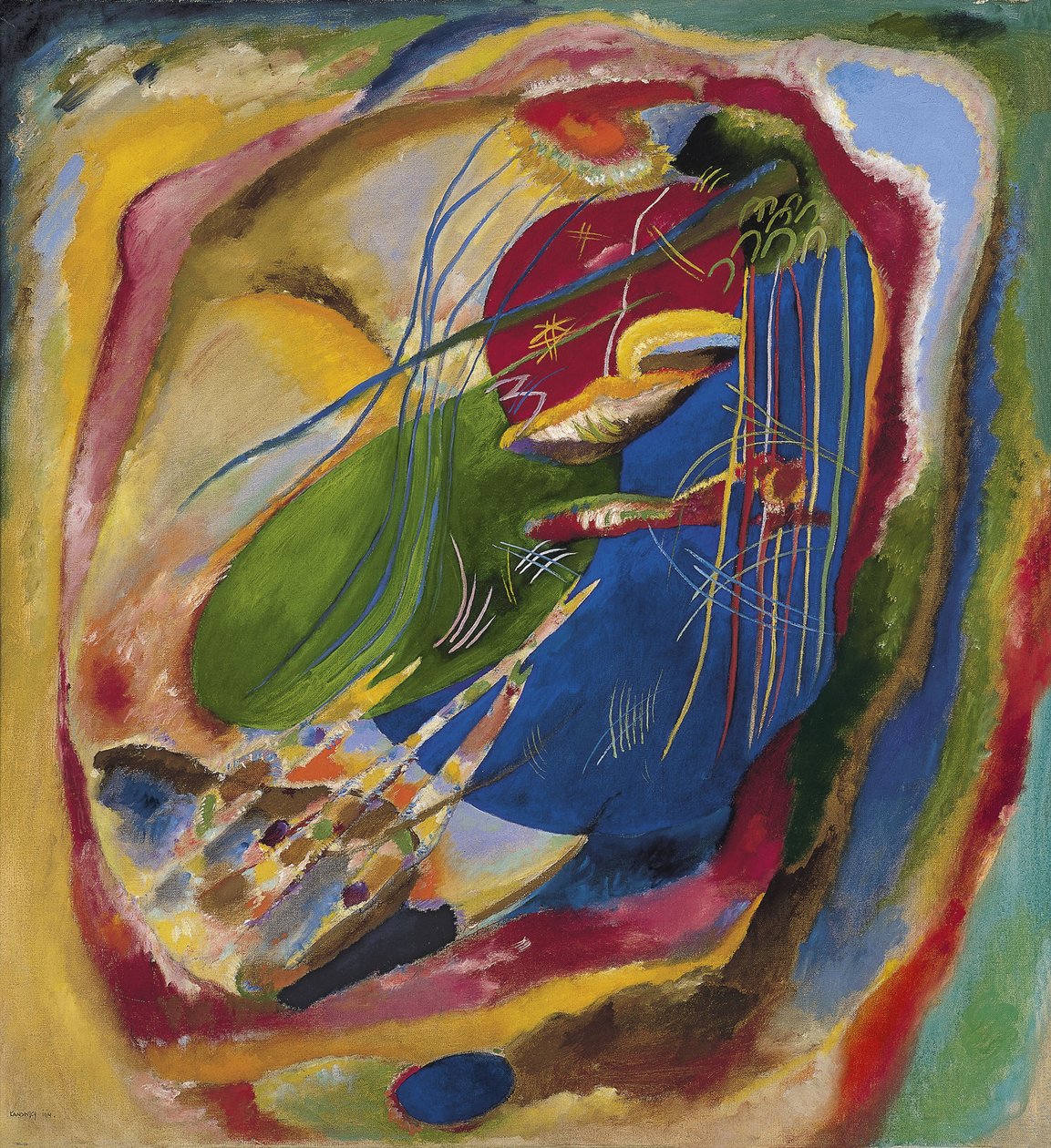Bild med tre fläckar, nr 196, 1914 av Wassily Kandinsky