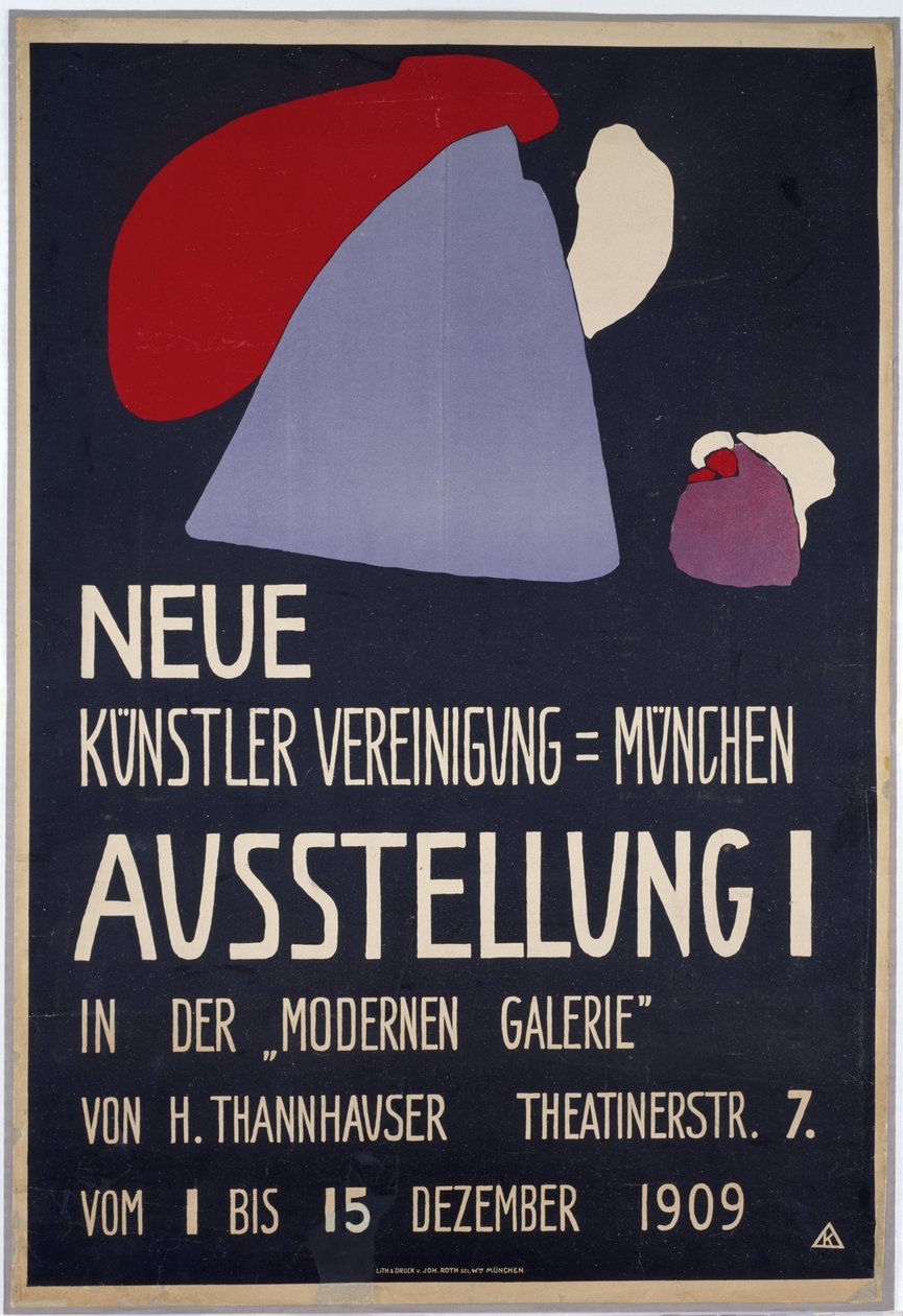 Affisch för den första utställningen av Neue Künstlervereinigung Munich av Wassily Kandinsky
