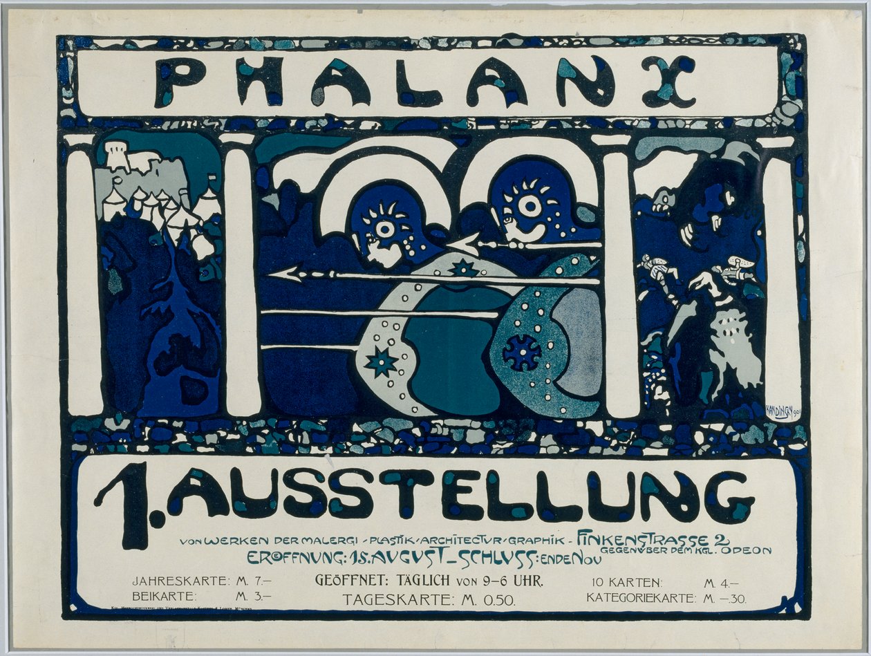 Affisch för den första utställningen av falangen av Wassily Kandinsky