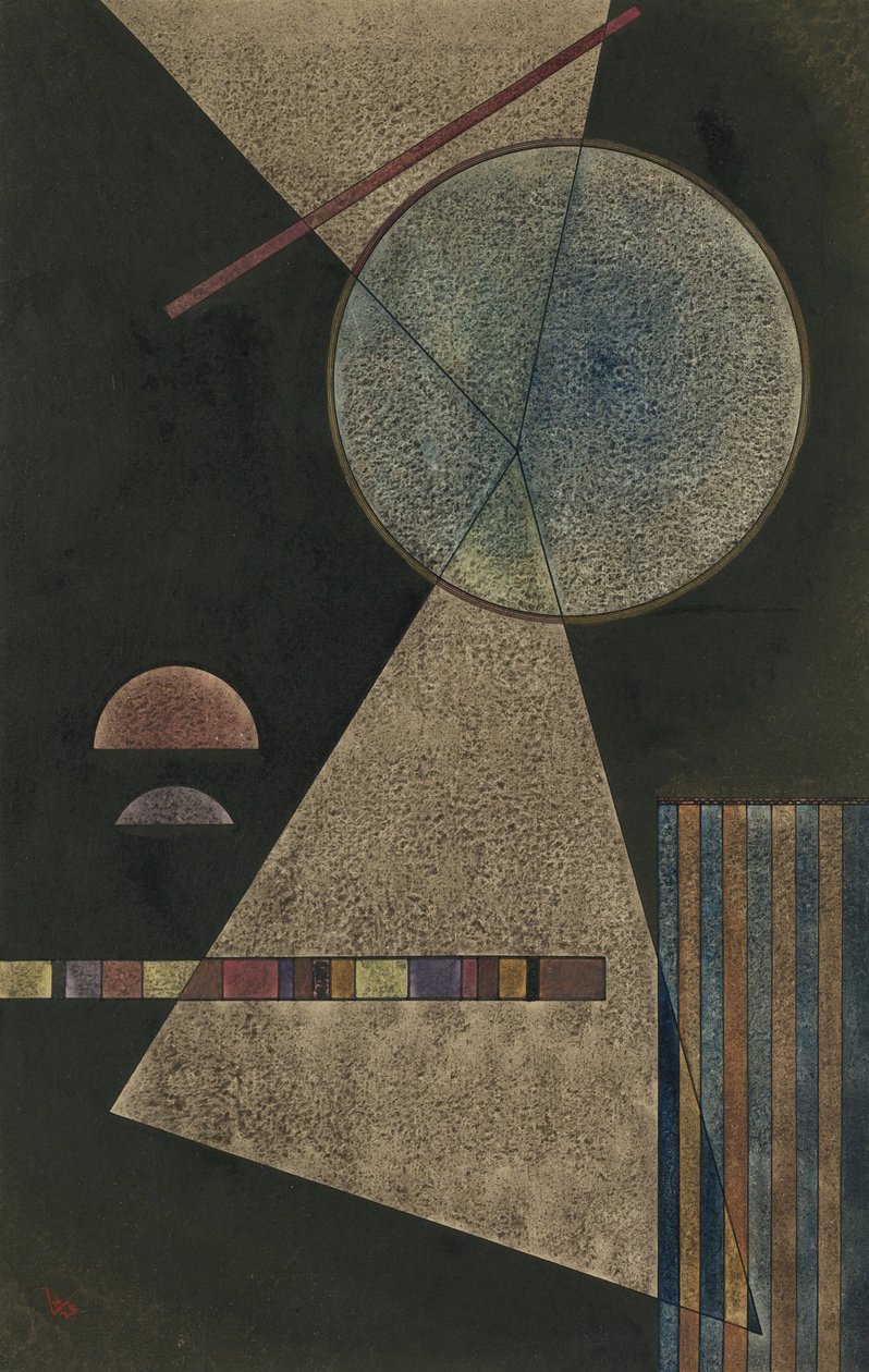 ""Point de rendezvous"" (Mötesplats) Akvarell och gouache av Wassily Kandinsky (eller Wassily Kandinski eller Kandinskij av Wassily Kandinsky