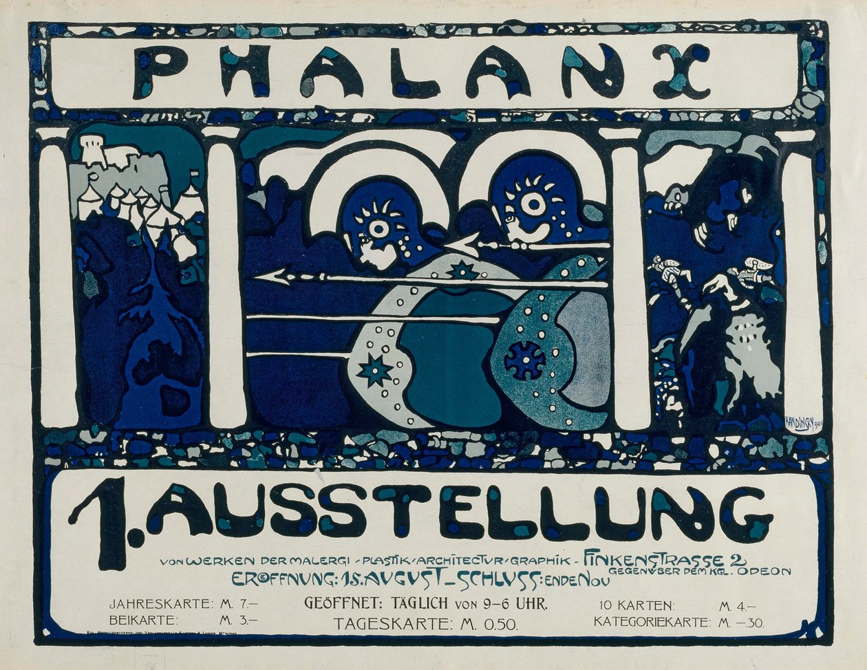 Affisch för den första utställningen av falangen, 1901. av Wassily Kandinsky