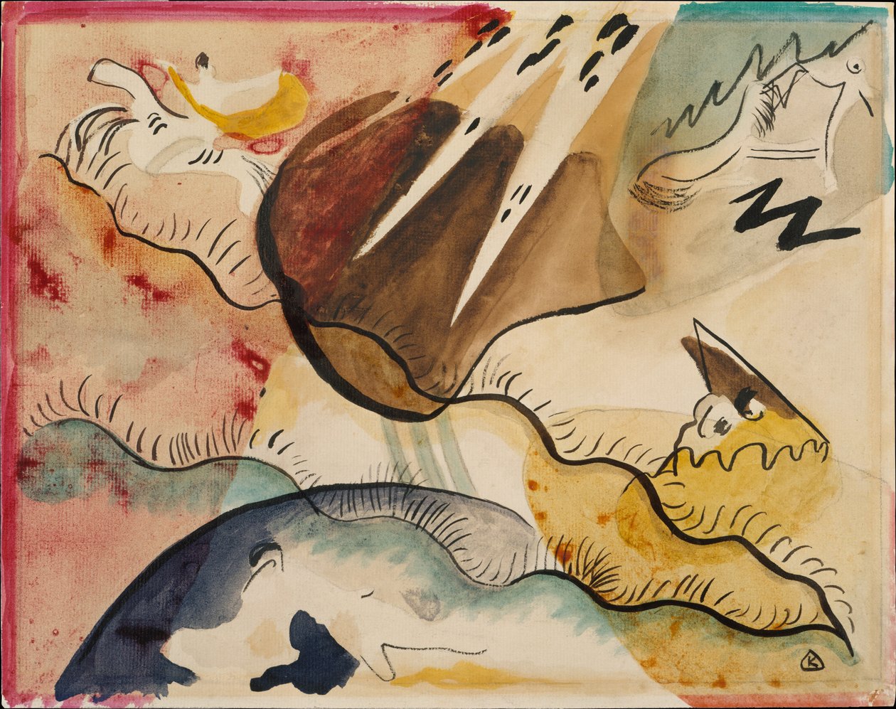 Regnlandskap, 1911 (wc på papper) av Wassily Kandinsky