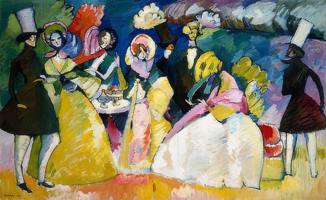 Krinolinsamhället. 1909 av Wassily Kandinsky
