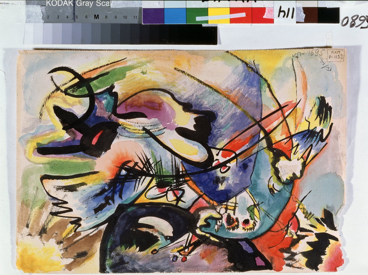 ""Rött och svart"" Målning av Vassily Kandinsky (eller Wassily Kandinski eller Kandinskij av Wassily Kandinsky