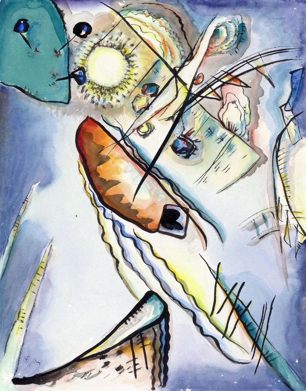 ""Utan titel"" Akvarell av Vassily Kandinsky (eller Wassily Kandinsky eller Kandinskyj av Wassily Kandinsky