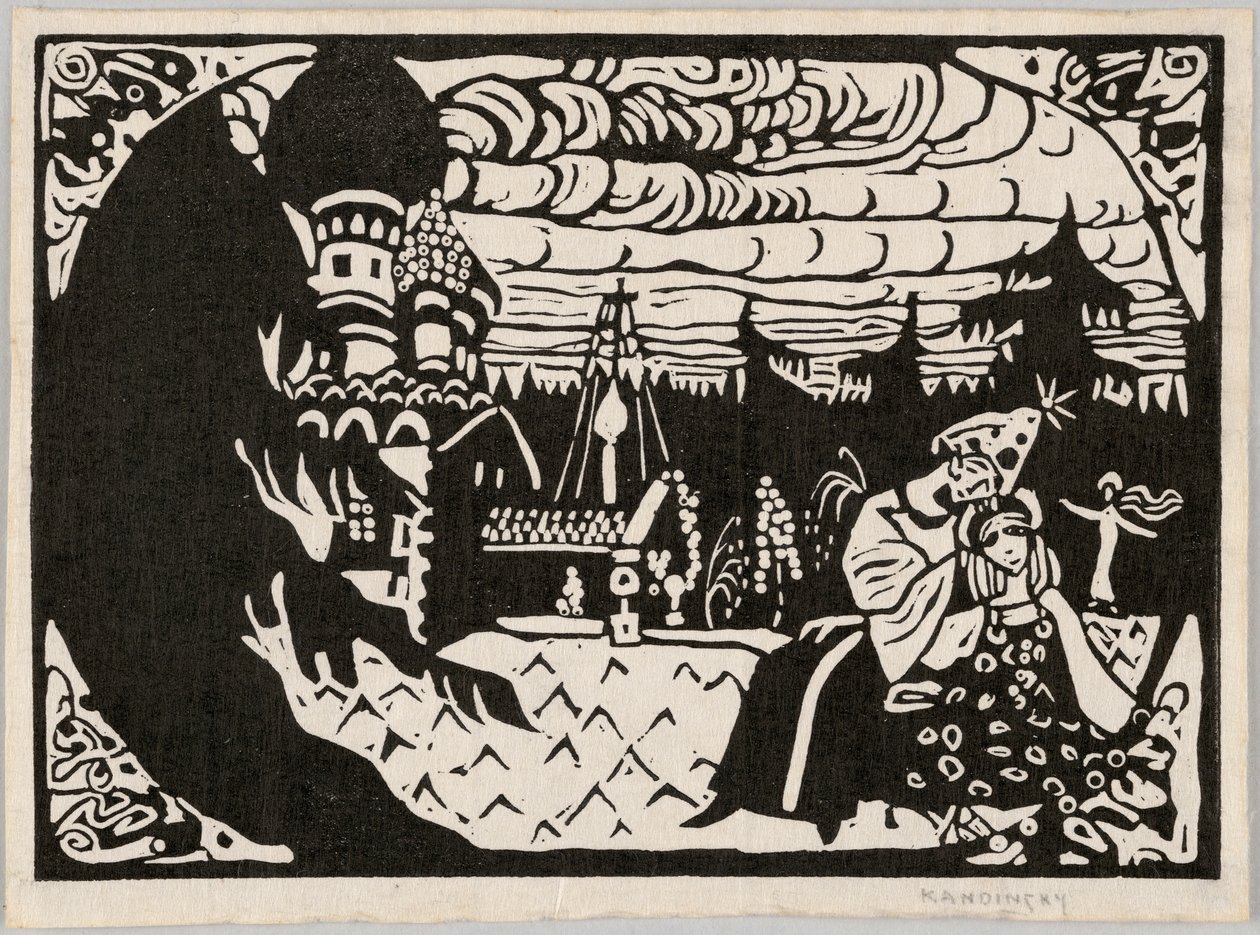 Sittande flickor, även kallad "Två flickor" av Wassily Kandinsky