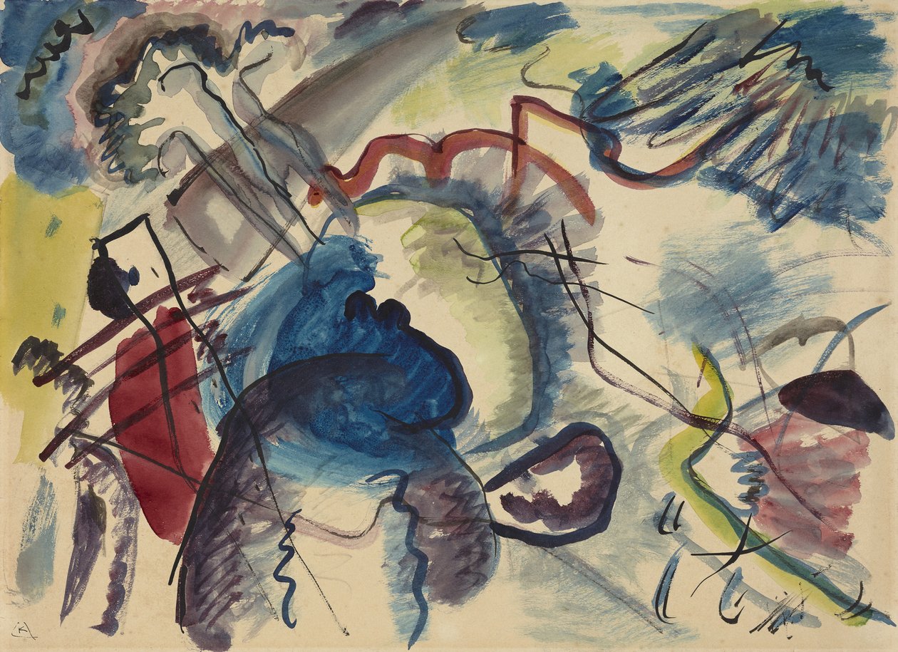 Skiss för målning med vit kant Utkast för målning med vit kant, 1913 av Wassily Kandinsky