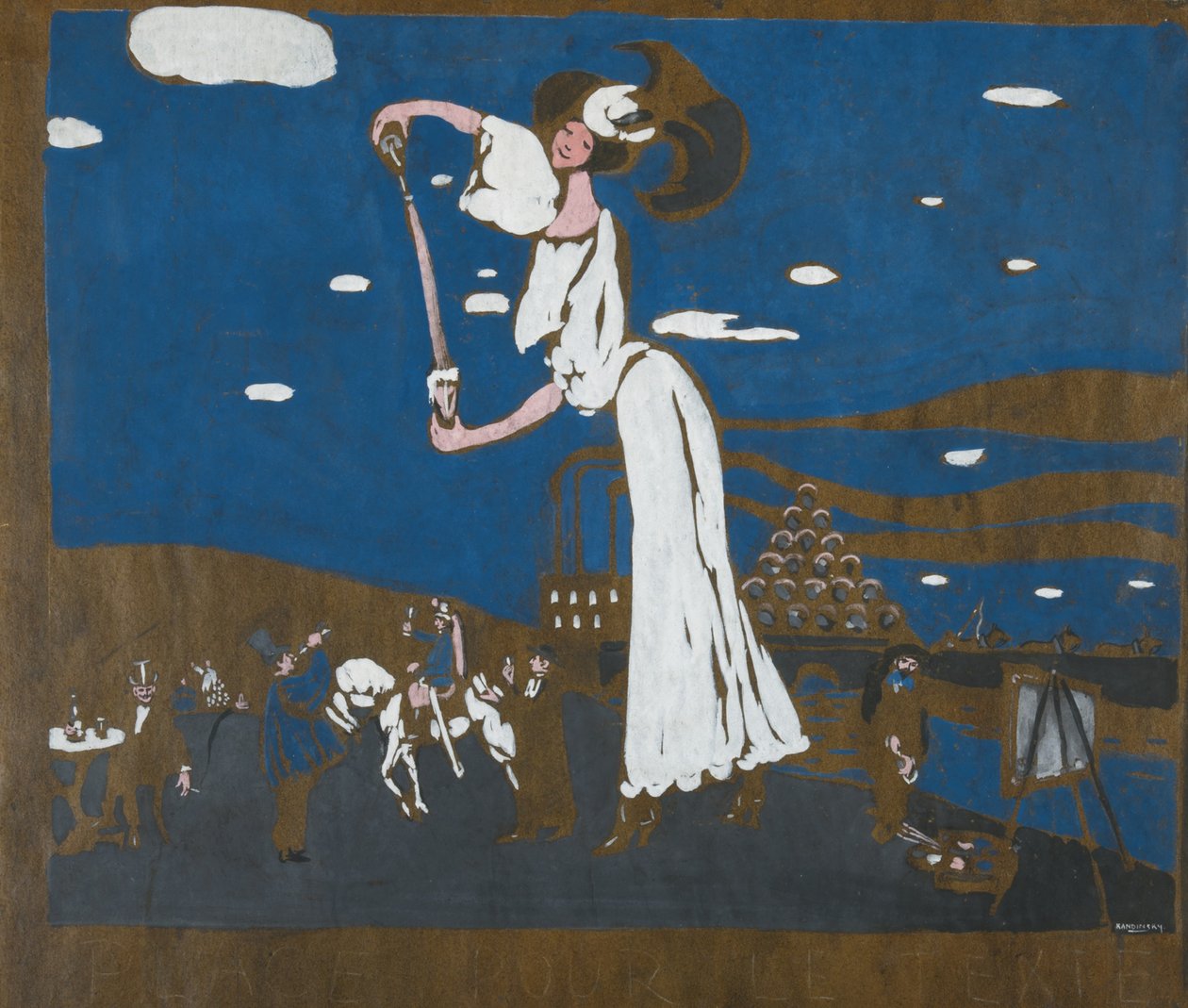 Skiss till affisch för ett franskt bryggeri, 1906-1907 av Wassily Kandinsky