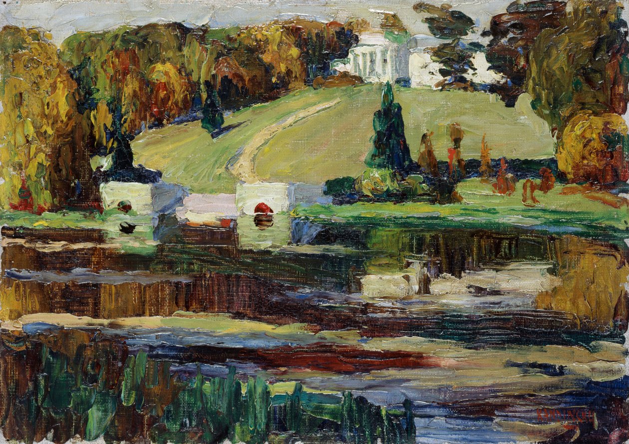 Skiss för Akhtyrka - Höst av Wassily Kandinsky