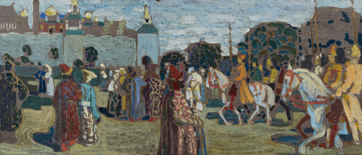 Skiss för "Söndag (gammal ryska)" av Wassily Kandinsky