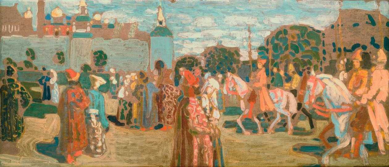 Skiss för söndag (gammalryska) av Wassily Kandinsky