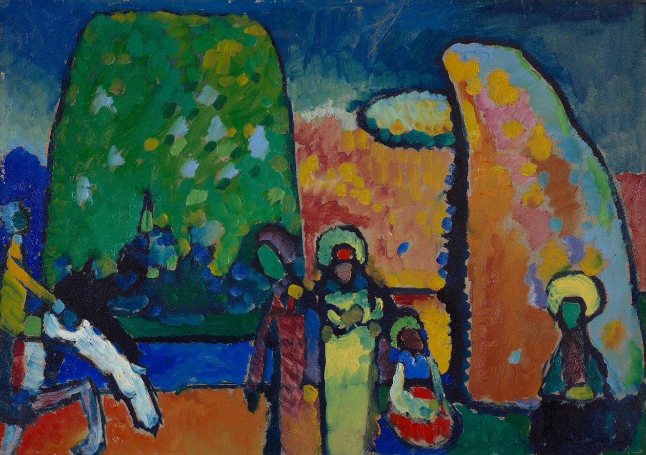 Studie över ”Improvisation nr 2 (Sorgmarsch)” av Wassily Kandinsky