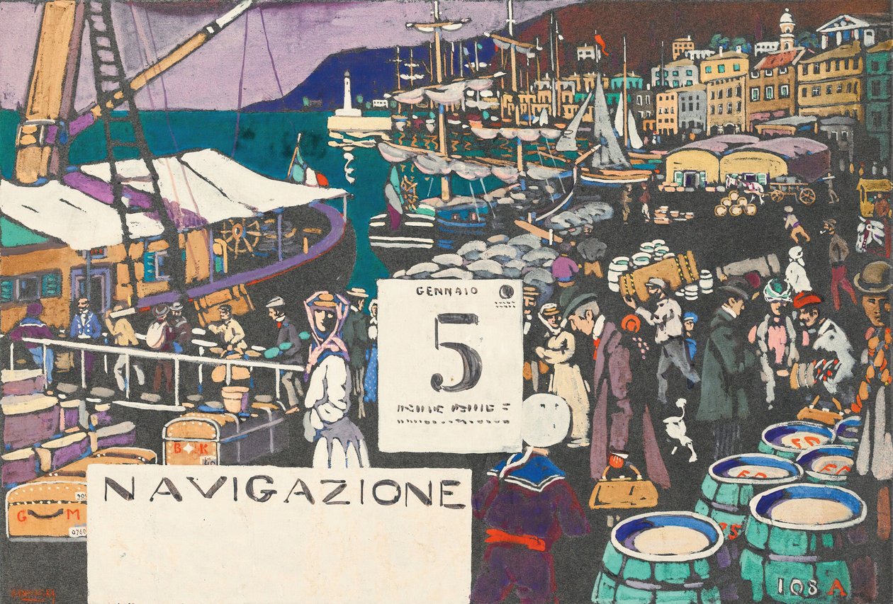 Studie för en skeppsaffisch, 1906. av Wassily Kandinsky