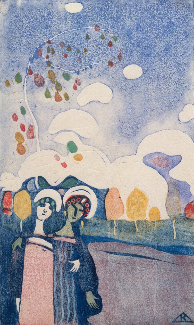 Två flickor av Wassily Kandinsky
