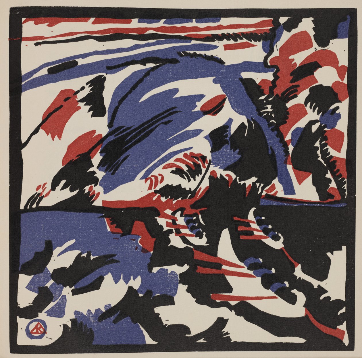 Två kvinnor i ett månbelyst landskap av Wassily Kandinsky