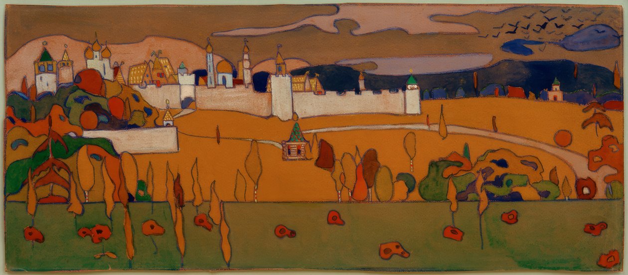Muromgärdad stad i höstlandskap av Wassily Kandinsky