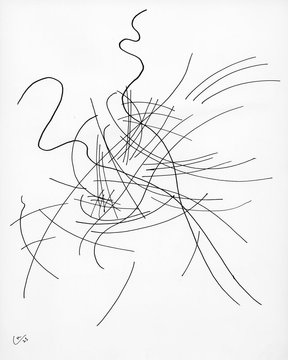 Utan titel, 1923 (penna och bläck på papper) (bw foto) av Wassily Kandinsky
