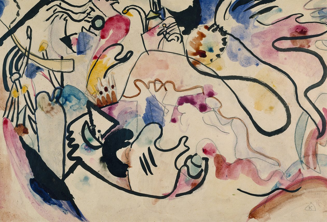 Akvarell nr 8 Domedagen, 1911-1912. av Wassily Kandinsky