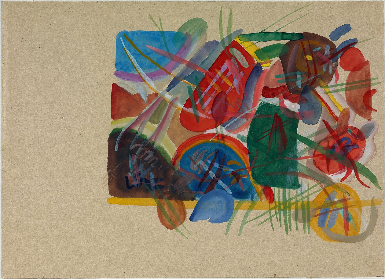 Akvarell med skog och regnbåge, 1913. av Wassily Kandinsky