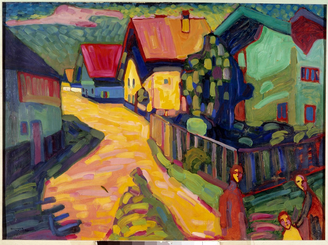 Kvinna på en gata i Murnau, 1900-talet (målning) av Wassily Kandinsky