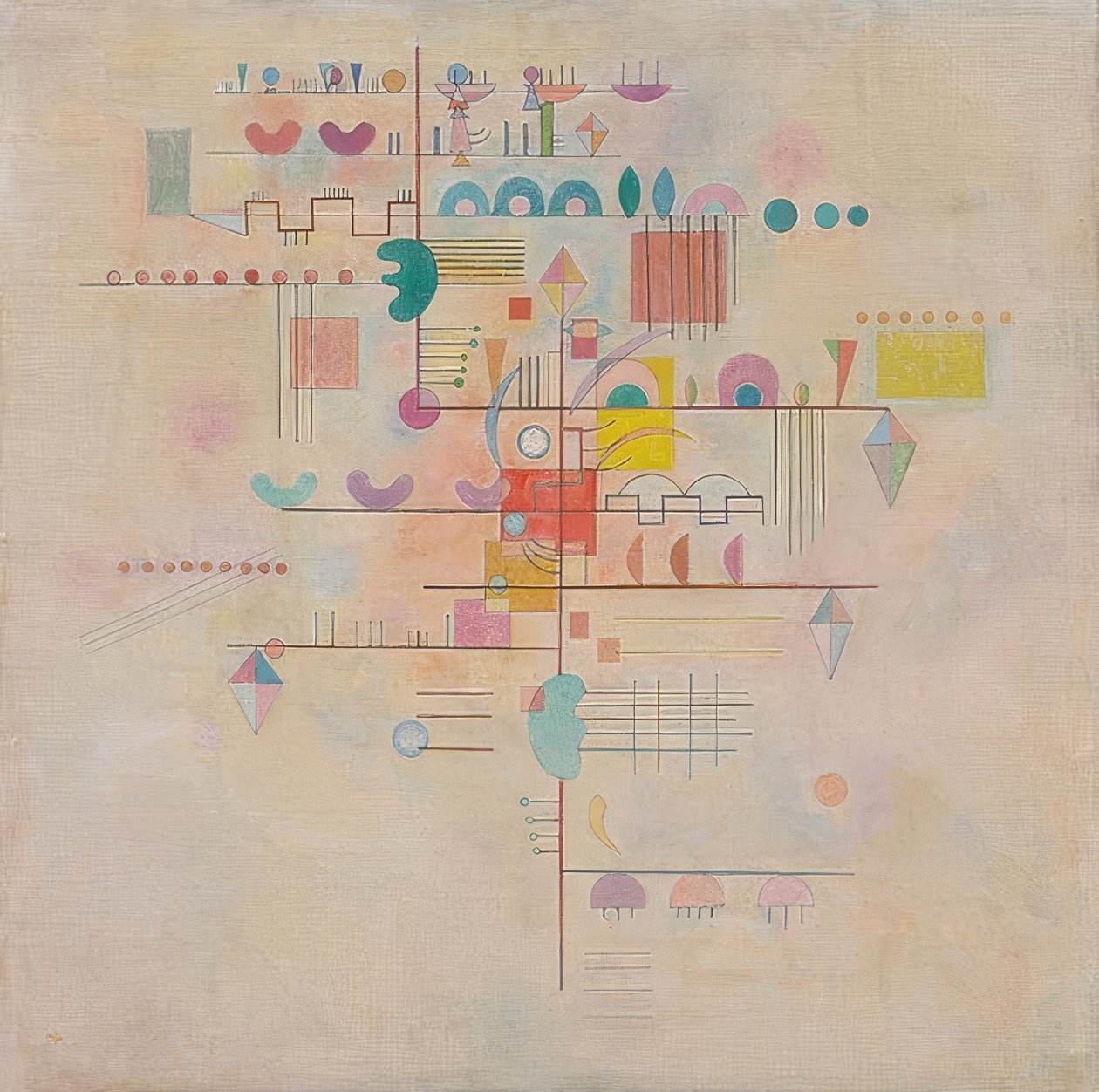 Zarter Aufstieg (graciös stigning). 1934 av Wassily Kandinsky