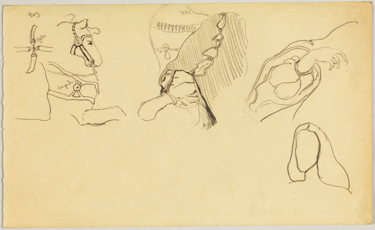Träns och detaljer av kvinnlig kostym av Wassily Kandinsky
